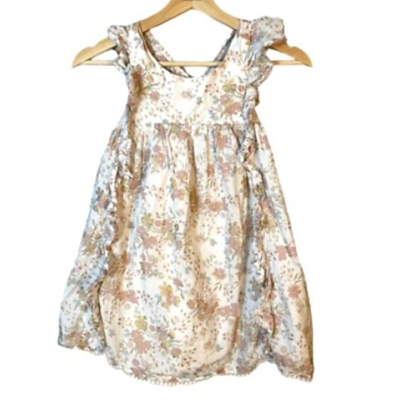 Cupcakes and Cashmere, White, Floral, Ruffles, Sleeveless, Top, Size 6, Girls